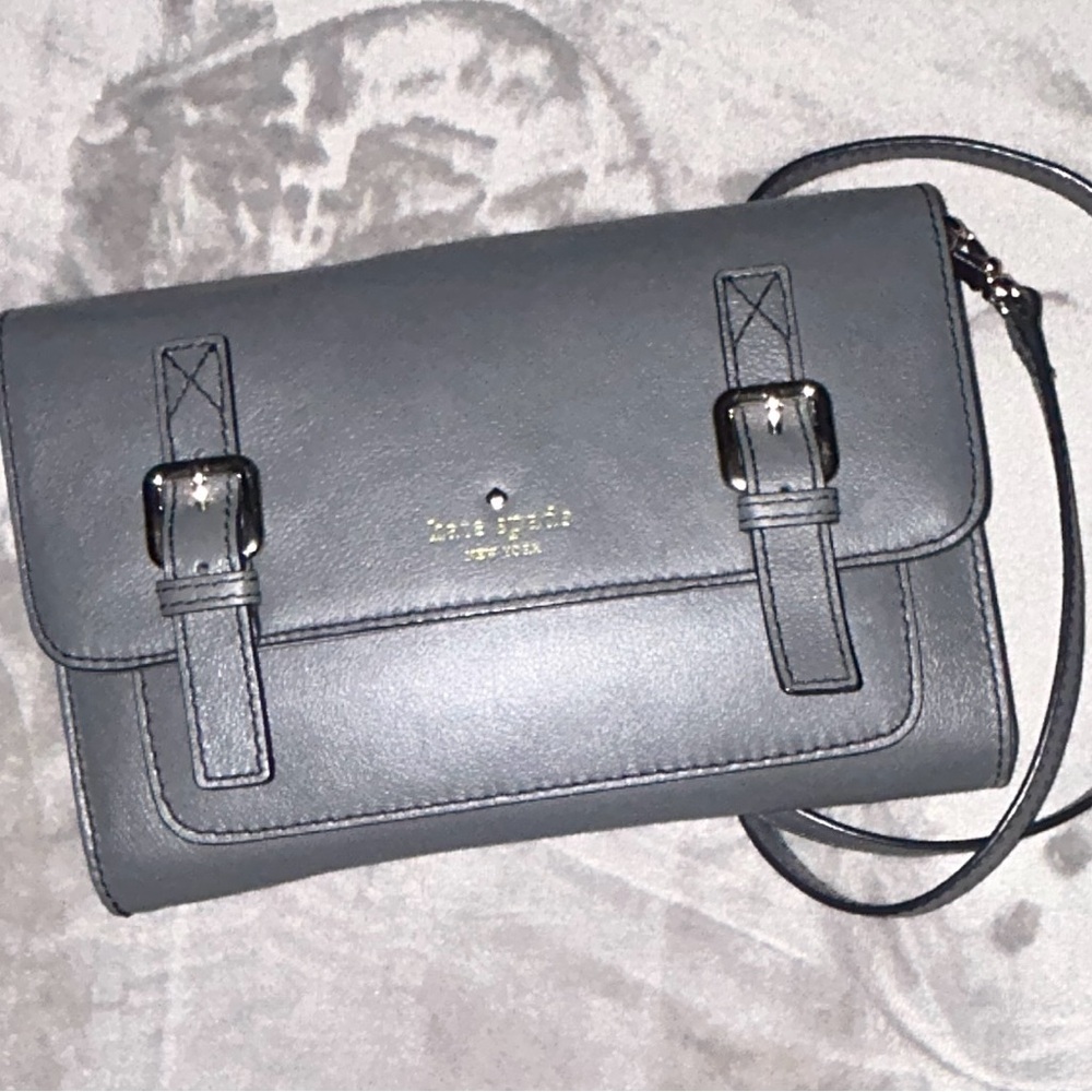 kate spade Gray Leather Buckle Crossbody Bag - Picture 2 of 13